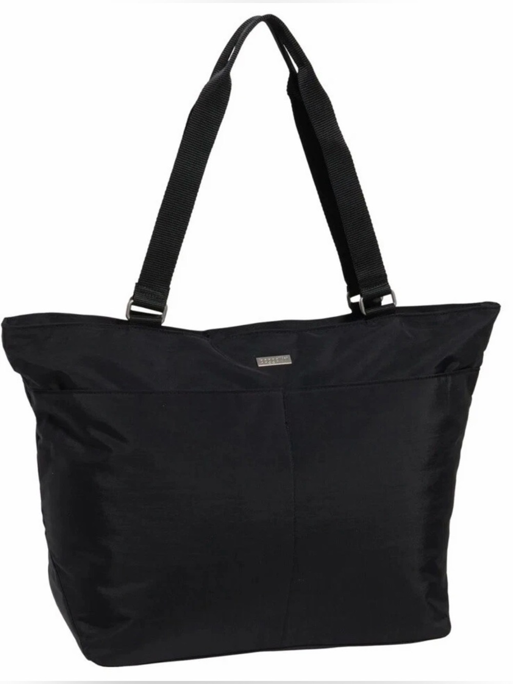 Baggallini Black Women's Carry All Travel Tote Bag - Minimal Nylon Shoulder Bag